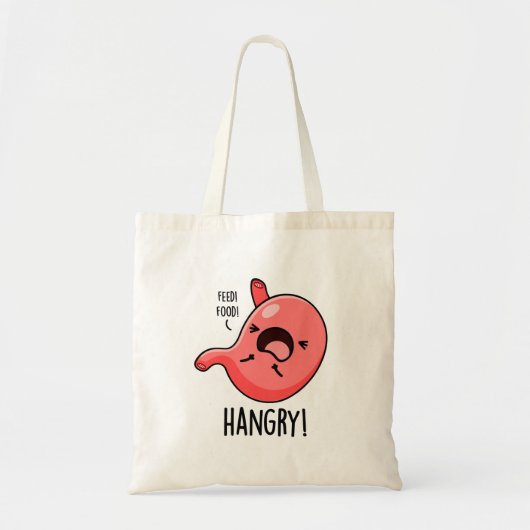 Hangry Funny Hungry Angry Stomach Pun Tragetasche (Vorne)
