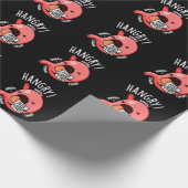 Hangry Funny Stomach Pun Dark BG Geschenkpapier (Ecke)