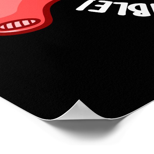 Hangry Funny Stomach Pun Dark BG Poster (Ecke)