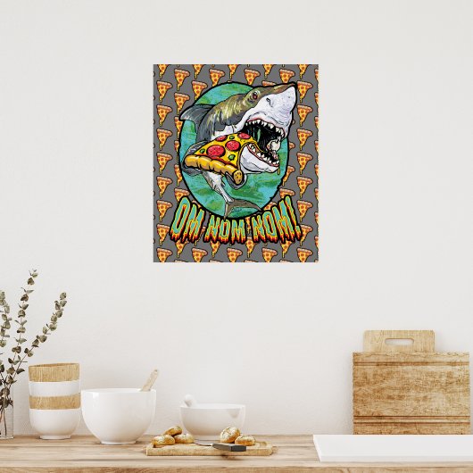 Hangry Pizza Shark Poster (Küche)