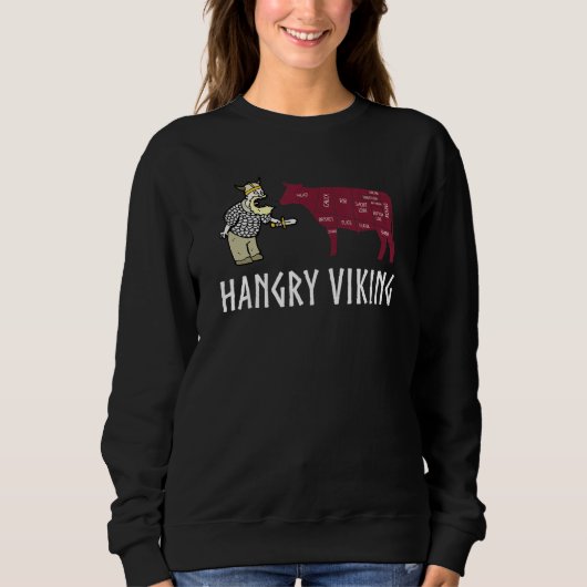 Hangry Viking Hungry Scandinavian Norse Beef Sweatshirt (Vorderseite)