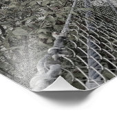 Hängte Brücke über den Fluss Fotodruck (Ecke)