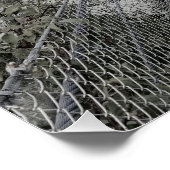 Hängte Brücke über den Fluss Poster (Ecke)