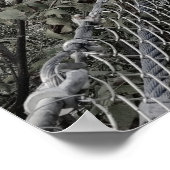 Hängte Brücke über den Fluss Poster (Ecke)