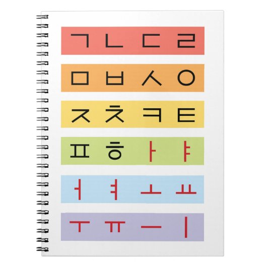 Hangul (Koreanisch) Spiral-Notebook Notizblock (Vorderseite)