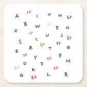 Hangul und Alphabet Paper Untersetzer (Vorderseite)