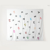 Hangul und das Alphabet-Tapisserie Wandteppich (Vorderseite (Horizontal))