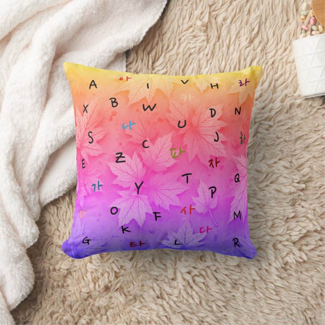 Hangul und das Alphabet Throw Kissen (Decke)