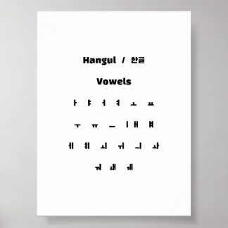 Hangul vowels / 한 글 음 poster