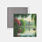 Hangzhou West Lake China Travel Magnet (Vorderseite/Rückseite)