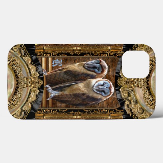 Hanivel Prey Owl Monogram Case-Mate iPhone Case (Rückseite (Horizontal))