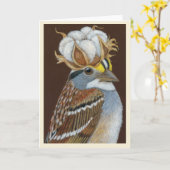 Hank the sparrow folded greeting card karte (Gelbe Blume)