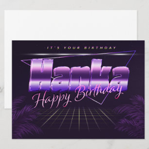 Hanka Name Vorname lila retro Karte Geburtstag