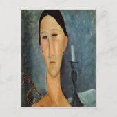 Hanka Zborowska mit einem Candlestick, 1919 Postkarte (Vorderseite)