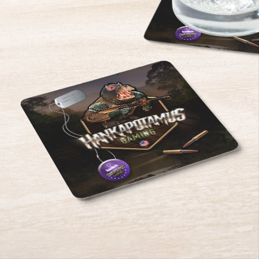 Hankapotamus Rechteckiger Pappuntersetzer (angewinkelt)