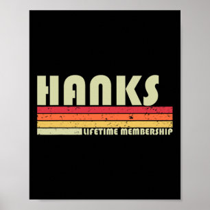 Hanks Surname Funny Retro Vintager 80er 90er Gebur Poster