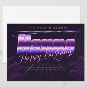 Hanna Name Vorname lila retro Karte Geburtstag