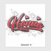 Hanna red Heart Graffiti Aufkleber Sticker (Blatt)