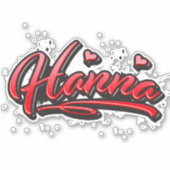Hanna red Heart Graffiti Aufkleber Sticker (Vorderseite)