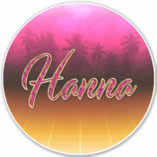 Hanna Vorname Name golden pink Aufkleber Sticker