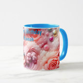 HANNAH ~ Abstraktes Muster 3D ~ Pinks~ Tasse (VorderseiteRechts)