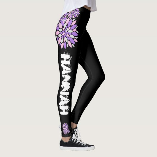Hannah Add Your Name Blumen Petals Leggings (Rechts)
