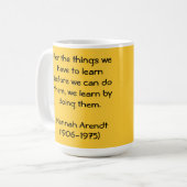 Hannah Arendt-Zitat Kaffeetasse (Vorderseite Links)