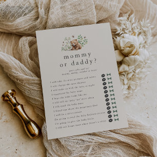 HANNAH Bear Guess Who Mommy Daddy Baby Showspiel Einladung