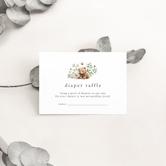 HANNAH Bear Woodland Babydusche Windelwindeln Begleitkarte