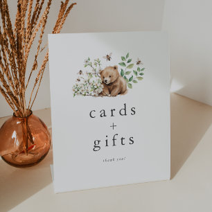 HANNAH Bear Woodland Babyduschkarten und Geschenke Sockelschild