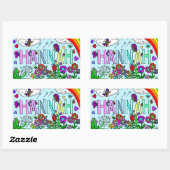 Hannah Blume, Regenbogen Rechteckiger Aufkleber (Blatt)