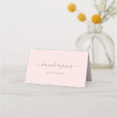 Hannah Blush Pink Calligraphy Wedding Platzkarte (Rückseite)