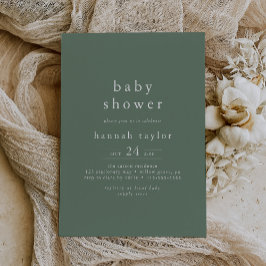 HANNAH Boho Modern Sage Green Simple Baby Dusche Einladung