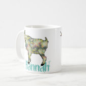 Hannah Colorful Funky Weird Goat Funny Animal Art Kaffeetasse (Vorderseite Links)