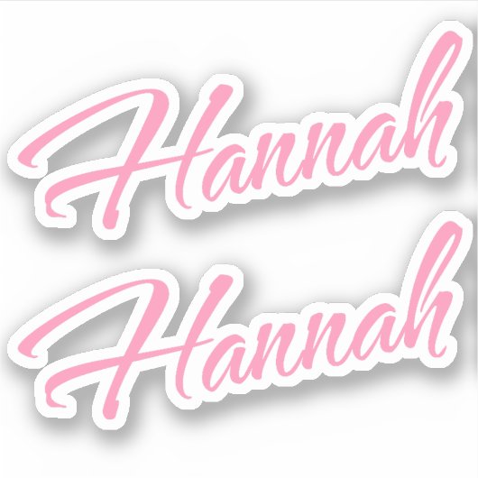 Hannah Decorative Name in Pink x2 Aufkleber (Vorderseite)