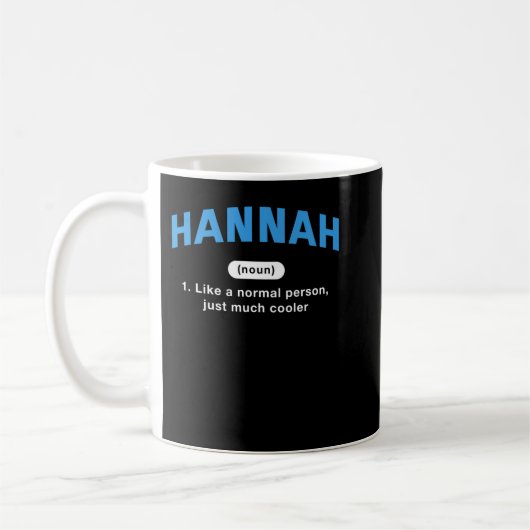 Hannah Definition Funny First Name Spaß Nickname Kaffeetasse (Links)