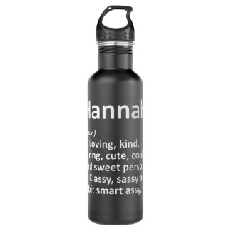 HANNAH Definition Personalisiert Name Funny Birthd Edelstahlflasche