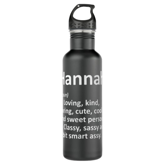 HANNAH Definition Personalisiert Name Funny Birthd Edelstahlflasche (Vorderseite)