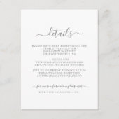 Hannah | Einfache kalligraphische Gästedaten Hochz Begleitkarte (Vorderseite)