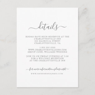 Hannah   Einfache kalligraphische Gästedaten Hochz Begleitkarte