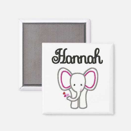Hannah Elephant Magnet (Vorderseite/Rückseite)