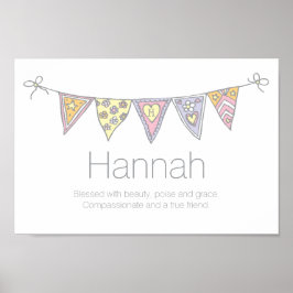 Hannah Girls Name und Bedeutung Bundposter Poster