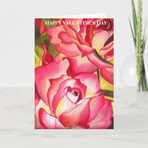 Hannah Gordon Pink Rose Valentine Day Card Feiertagskarte