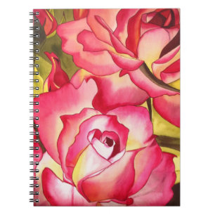 Hannah Gordon Rosa Aquarellkunst Notizblock