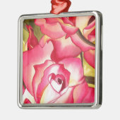 Hannah Gordon Rosa Aquarellkunst Ornament Aus Metall (Links)