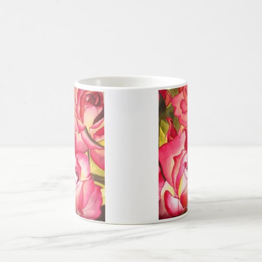 Hannah Gordon Rosa Blume Aquarellkunst Kaffeetasse (Mittel)