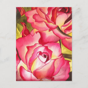 Hannah Gordon Rosa Blume Aquarellkunst Postkarte