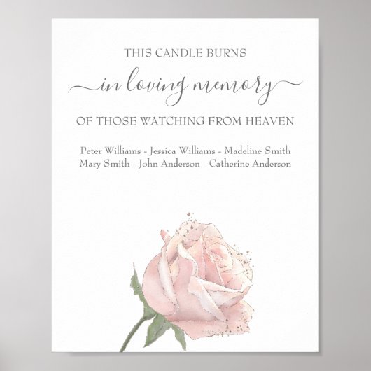 Hannah | In Love Memory Memorial Wedding Sign Poster (Vorne)