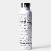 Hannah Individuelle Name Schwarz-weiß Typografie-I Trinkflasche (Links)