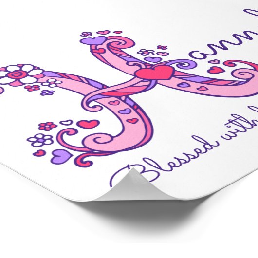 Hannah Initial H doodle Herz Art Name bedeutet Poster (Ecke)